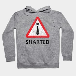 i Sharted Warning Symbol - Distressed (Dark Text) Hoodie